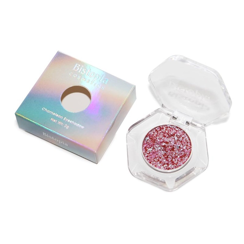 Bistopia Chameleon Eyeshadow Collection, 14 Shades, Glitter Pressed Powder, Iridescent