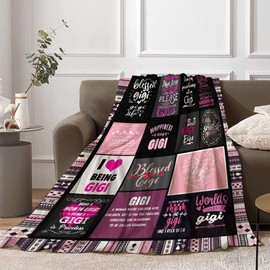 Guvisu Best Gigi Blanket Gifts for Gigi from Grandchildren Gigi Gifts from Grandkids 60'' X 80'' Best Gigi Ever Blanket Christmas Mothers Day Birthday Present for Gigi from Grandaughter Throw Blanket