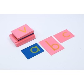 Adena Montessori Materials Lower Case Sandpaper Letters,Print Language Development Toys,Early Child Learning Material,ABC Alphabet Preschool Baby English Letters Language Teaching(Without Box)