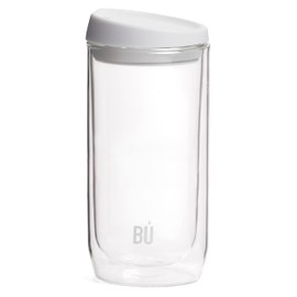 BU Brew Doppelwandige Kaffeetasse aus Glas, Schnee, 454 ml