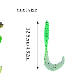 Fishing Lure Set, 8 Pieces Rubber Fish with Twister Tail, Premium Rubber Fish Set, Fishing Accessories, with Hook Pockets for Standard Jig Head and Offset Hooks, Pike Bait, Perch Bait, 12.5 cm, 6 g