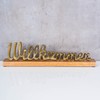 levandeo Welcome Lettering L 45 cm Metal Gold Mango Wood