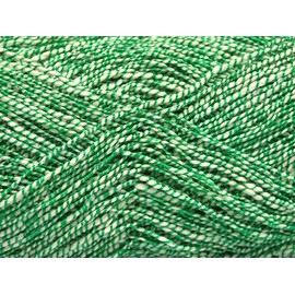 Ice Yarns Green White Urban Cotton Luxe #62695 Ice Yarns Fine Hint of Sparkle 50gr 191y