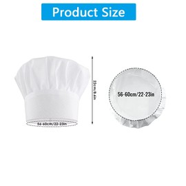 JEOPKO 1 Pcs Chef Hat Pizza Hat Catering Hats Adjustable Elastic Kitchen Cooking Chef Hats White Baker Hat Cooking Cap for Men Women (White Chefs Hat) M-L