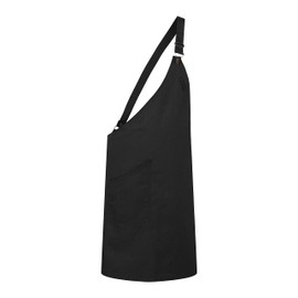 Karlowsky Asymmetric Bib Apron Classic with Pocket 70 x 90 cm Unisex 65% Polyester 35% Cotton Black
