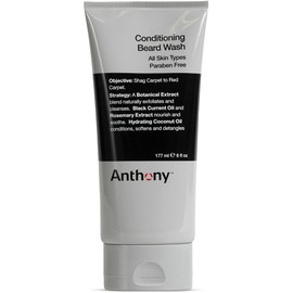 Anthony Conditioning Beard Wash - Contains Botanical and Rosemary Extracts, Blackcurrant and Coconut Oils - Cleans, Hydrates, Soft and Detangles Beard Hair - 6 oz / 177 ml