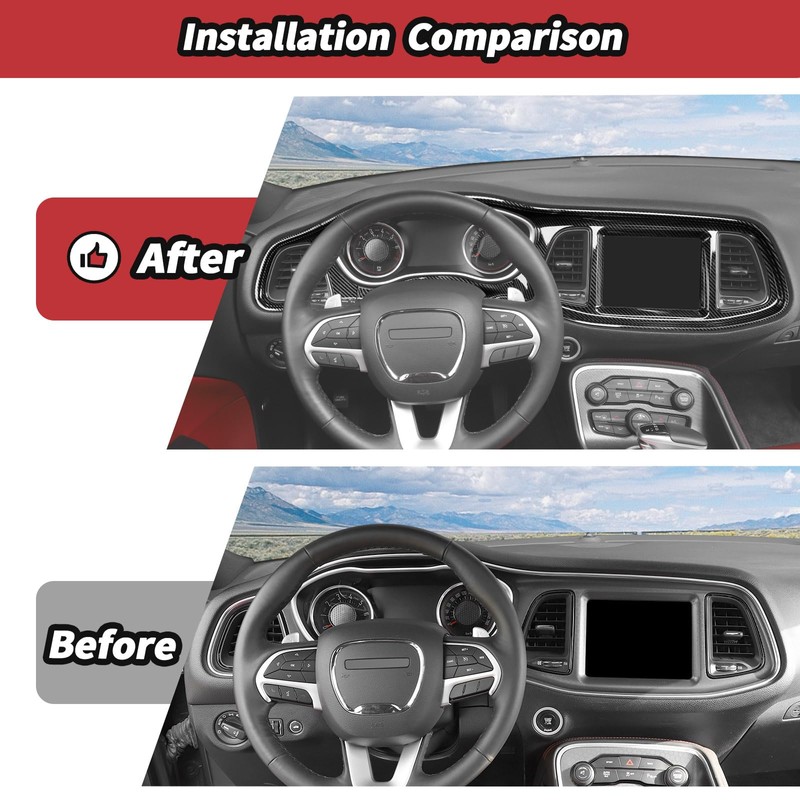 JeCar for Challenger Carbon Fiber Interior Center Console Trim Kit