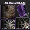 YeewayVeh Pro Tire Cleaning Brush, Gentle Stiff Mixed Bristles,Short Handle