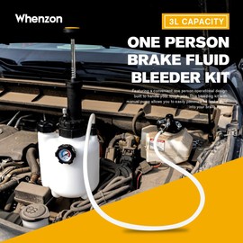 Wenzhon Brake Bleeder Brake Bleeder kit Brake Bleeder Pump Brake Bleeding ki with 20PCS Adapter and 1 Liter Refill Bottle, Suitable for All Models (3Lmanually Operated)
