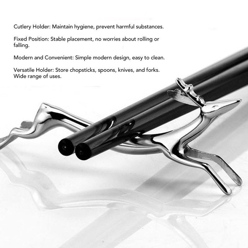 4PCS Cutlery Rest Silver Chopstick Stand Electroplated Polished Zinc Alloy