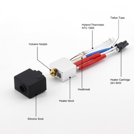 Kobra 2 Hotend Upgrade Kit, 3D Printer V5 J-Head Kobra 2 Print Head 24V 60W Compatible for Kobra 2 Max, Kobra 2 Plus, Kobra 2 Pro, Kobra 2 Neo 3D Printer Print Head,