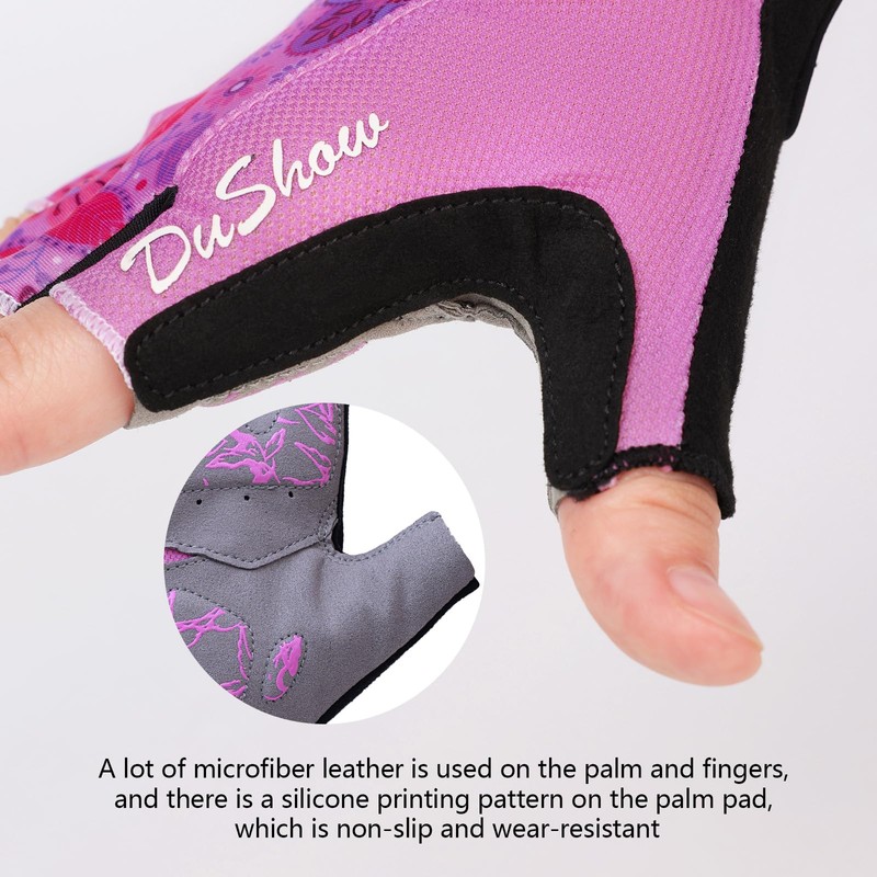DuShow Cycling Gloves Women Half Finger Gel Padded Bike Gloves