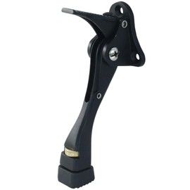 vibedor 1 Pack Kick Down Door Stopper, Black Heavy Duty Kickdown Door Stop for Bottom of Door Adjustable Door Stopper with Non-Slip Rubber Tip(4 Inch)