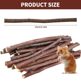 RFYTDCF 250 g Hamster Chew Toy, Rabbit Chew Toy Apple Wood Rodent Bunny Chew Stick Apple Sticks Hamster Accessories Molar and Teeth Grinding Toy for Small Pets