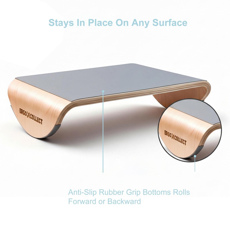 ERGO COLLECT Wood Foot Rest Under Desk, Ergonomic Rocking Footrest