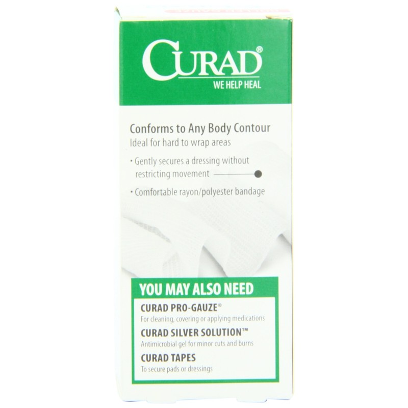 CURAD Cotton Stretch Gauze Bandage Roll, 4-Inch x 4.1-Yard Roll,