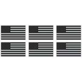 Unbranded/Generic 6 Mini Gray Black Tactical American Flags Vinyl Hard Hat Helmet Stickers Decals
