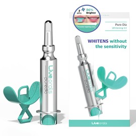 Live Orals PureDia Teeth Whitening Kit - Gel & Mouthpiece Set, Hydrogen Peroxide, Dentist Formulated for Sensitive Teeth, 28 Treatments.