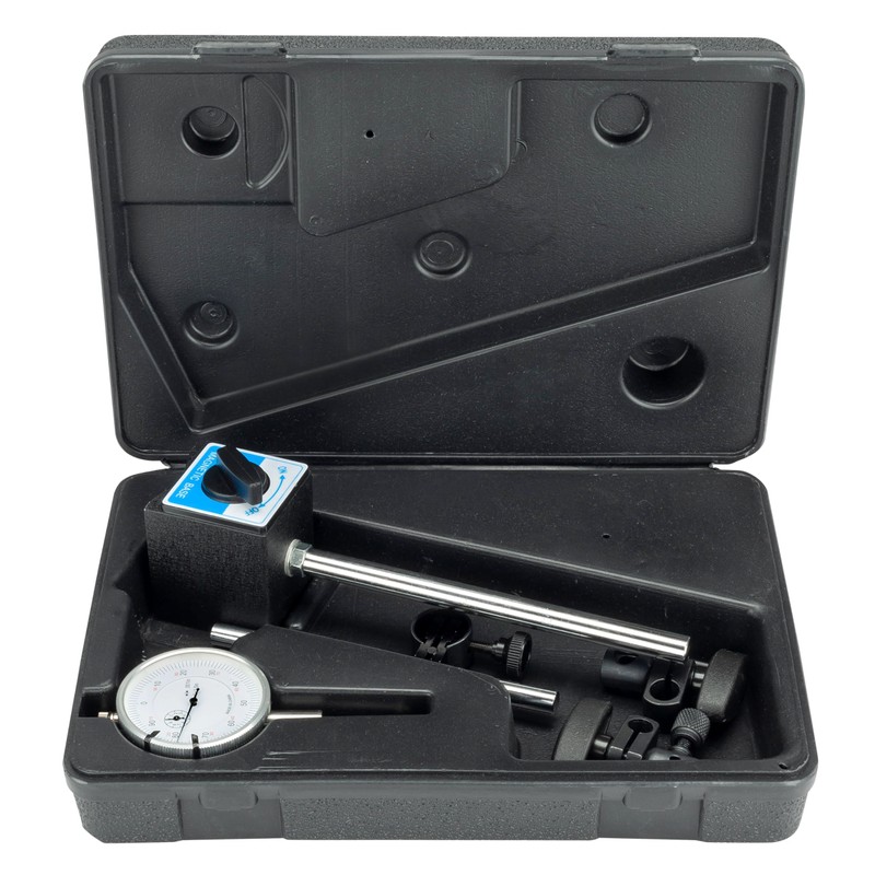 Powerbuilt Precision Dial Indicator with Magnetic Base, Machine Component Alignment,