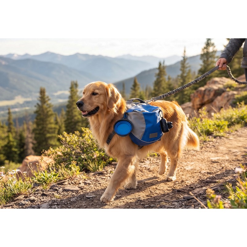 Pet Outdoor Backpack Large Dog Reflective Adjustable Saddle Bag Harness