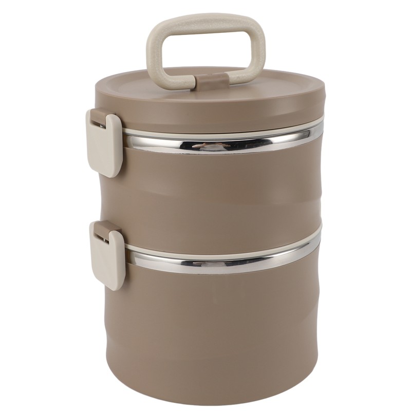 Insulated Food Container 304 Stainless Steel PP Stackable Portable Round