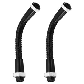 PATIKIL 3.9 Inch Universal Gooseneck Hose, Pack of 2 M10 to M8 Fine Thread Flexible Metal Hose Flexible Arm Soft Tube Extension for Lamp, DIY Equipment, Black