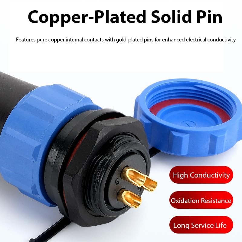 2 Pairs Waterproof Electrical Connectors Male Female Cabel Power Plug