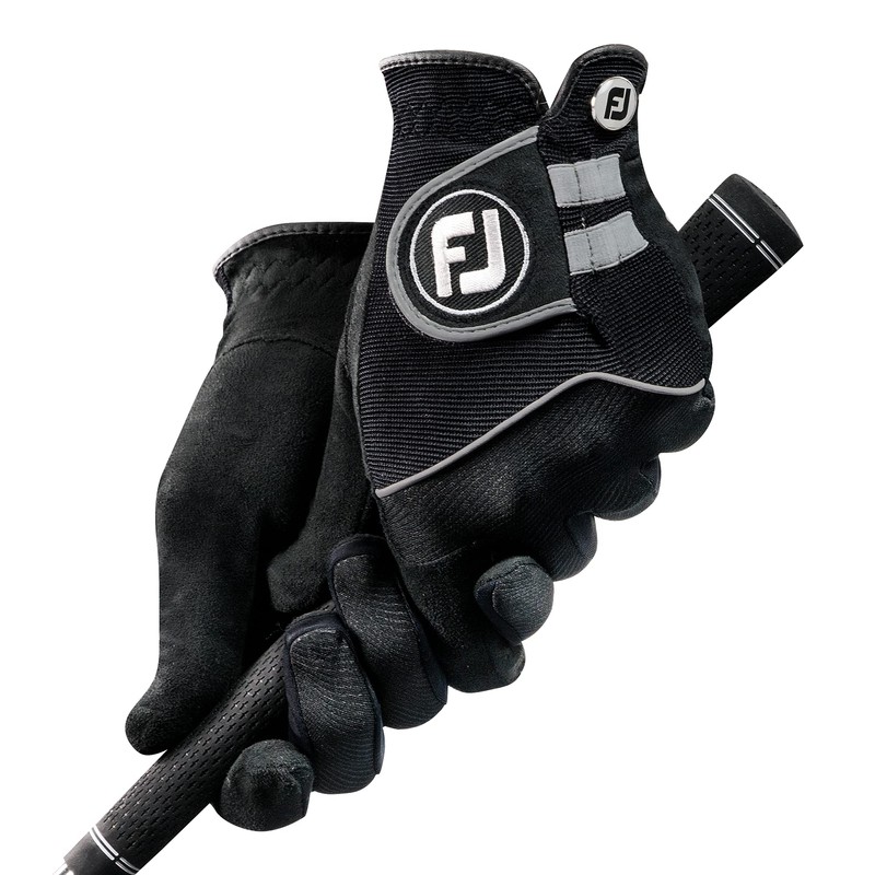 FootJoy RainGrip Men's Golf Gloves Pair, Black, XL