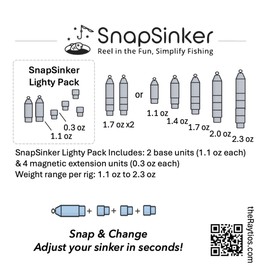 SnapSinker™ Lighty Pack – Weight-Adjustable Modular Magnetic Fishing Weights (1.1–2.3 oz) Light, Stackable, Lead-Free Iron Sinkers for Stream & Shoreline Fishing