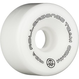 Skate One Corporation Rollerbones Team Logo Recreational Roller Skate Wheels (Set of 8), White, 62Mm