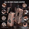 Tesonway Cigar Torch Lighter, 4 Jet Flame Cigar Lighter with