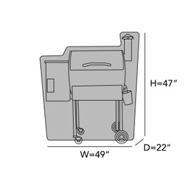 Covermates Smoker Cover - Weather Resistant Outdoor Cover, Extra Large Water-Resistant Covers for Outside Smoker, Elite 300D Polyester, 49W x 22D x 47H, Charcoal