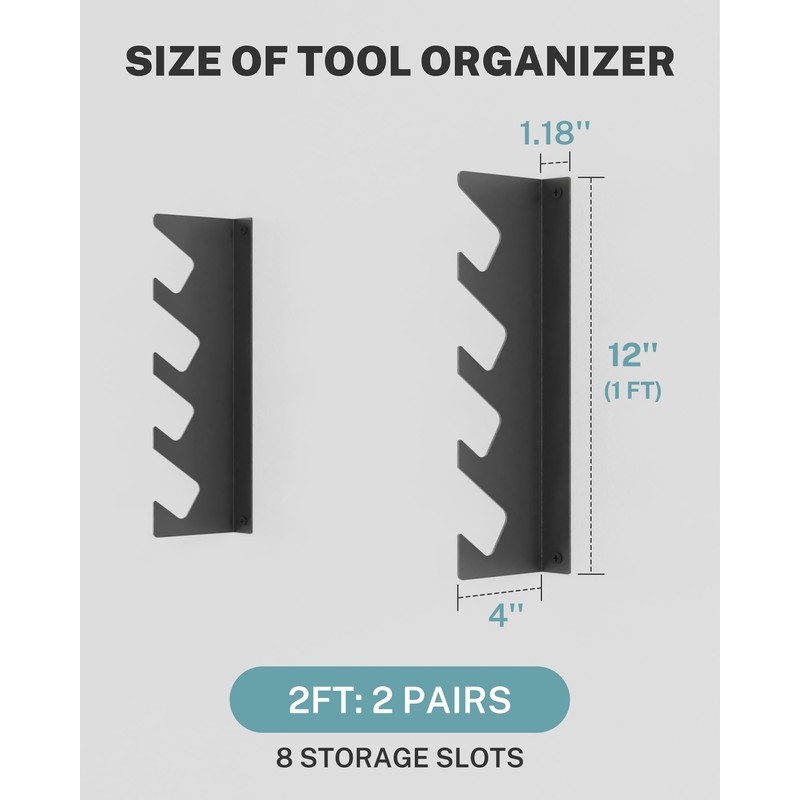 JivaJot Garage Tool Organizer Wall Mount, Shed Yard Organization Racks
