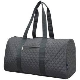 NGIL Quilted Weekend Travel Overnight 20" Large Duffle Bag 2018 Spring Collection (Solid Grey)