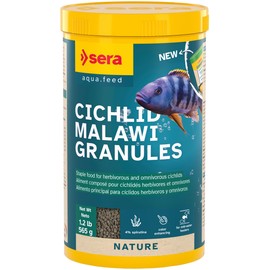 Sera Cichlid Malawi Granules, 1.2 lb | Staple Food for mainly Herbivorous Cichlids | Spirulina & Spinach for Vibrant Colors | Healthy Digestion & Growth | Form-Stable, Water-Friendly Granules