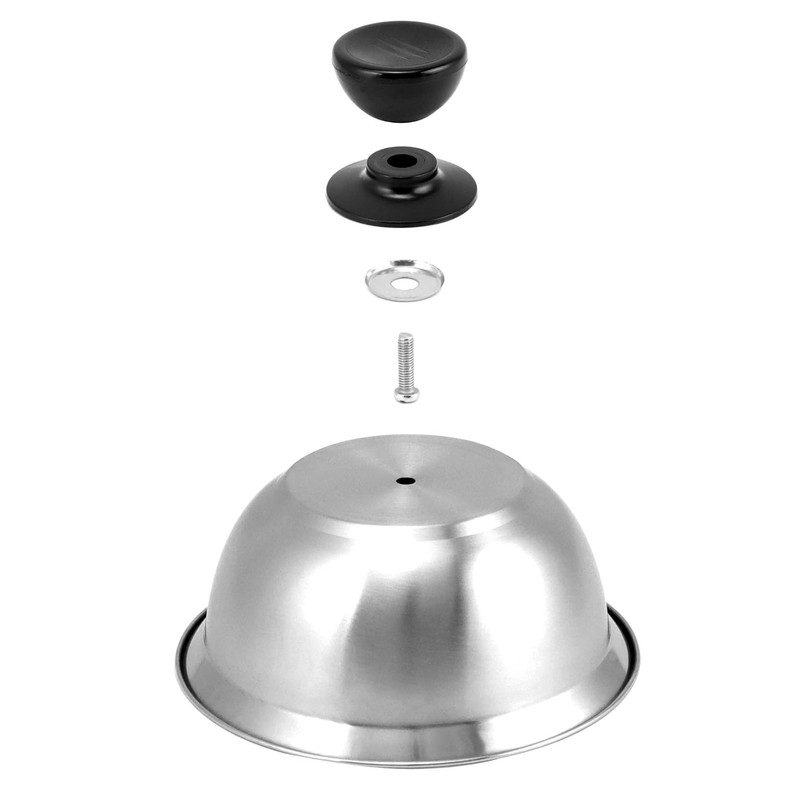 QWORK® Pack of 3 Burger Covers, Melting Dome, Stainless Steel,