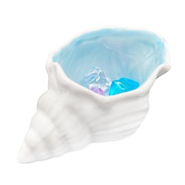 BOHK Shell Trinket Dish Ceramic Conch Ring Holder Jewelry Tray Decorative Jewelry Plate Cute Jewelry Organizer for Home Decor(Conch Blue)