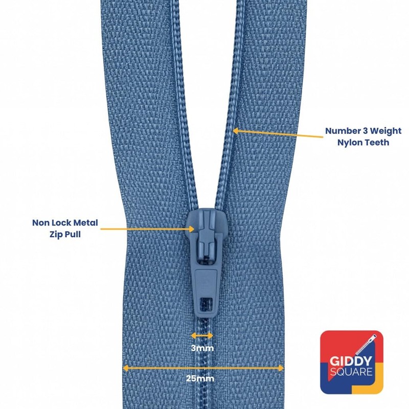 18" (45.7cm) White Zip - Closed-End - Dressmaking, Sewing &