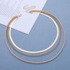 TseanYi Gold Layered Herringbone Chain Necklace Layered Twist Chain Necklace