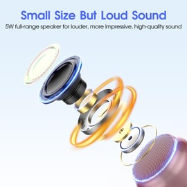 LFS Portable Bluetooth Speaker,Small Bluetooth Speake,Ultra Long Play 15 Hours,TWS Pairing,Suitable for Home,Pool,Beach,Boating, Hiking, Camping for Waterproof Outdoor Mini Speaker-Pink