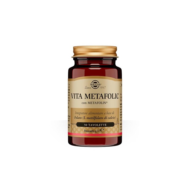 Solgar VITA METAFOLIC – L‑metilfolato (Metafolin®) 400 mcg, acido folico