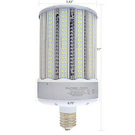 Baltoro CLS6120-55K 120W LED Corn Bulb Replaces 700-1000 Watt MH, HID, HPS & CFL Area Lighting, 5000K Cool White (E39) Large Mogul Screw Base, 360° Flood Light, UL and DLC Listed