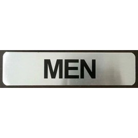 BUILDINGSINGS.COM RESTROOM MEN SIGN (BRUSHED ALUMINUM 2X8-HEAVY DUTY !!! )-The Mont-REF24-102
