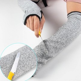 Cut-Resistant Arm Sleeves for Butcher & Work Safety - Puncture & Slash Protection Gray/35CM