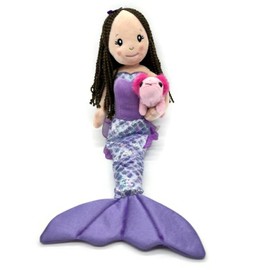The Petting Zoo, Mermaid Doll with Axolotl Stuffed Animal, Gift for Girls, Mermaid Plush Doll with Axolotl Plush Toy, 17 inch (Brunette), 3143x2A