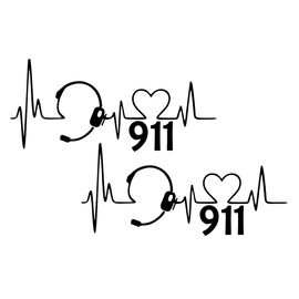 2 Pack - 911 Dispatcher | Decal Vinyl Sticker Graphics for Car Truck SUV Van Window Laptop Tumbler| 5.5" Width by 2.4" Height HOM0072.070M Matte Black