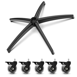 Lipshome Office Chair Base Replacement PartsWith 5 Casters with Brakes(3300 lbs) - Heavy Alloy Office Chair Base Replacement, Office Chair Reinforced Metal Legs