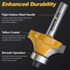 REKCKRUL 4-Piece Roundover Router Bit Set - 1/4" Shank, Carbide