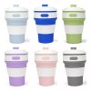 CL Taza Café Vaso Plegable De Silicon Con Tapa Y