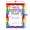 Pop On Over Popper Fidget Toy Birthday Thank You Notes,